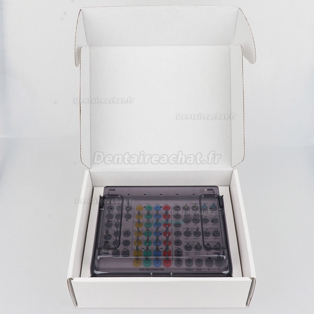 Kit chirurgical pour implants coniquesu universel, guide, forets hélicoïdaux, instruments, style Hiossen OSSTEM